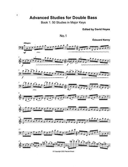 Advanced Studies for Double Bass Book 1: 50 Studies in Major Keys (ed. Heyes)