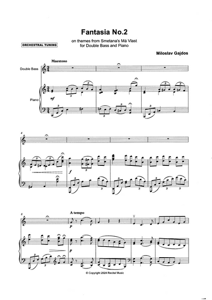 Miloslav Gajdos: Fantasia No.2 on themes from Smetana's Ma Vlast for double bass & piano