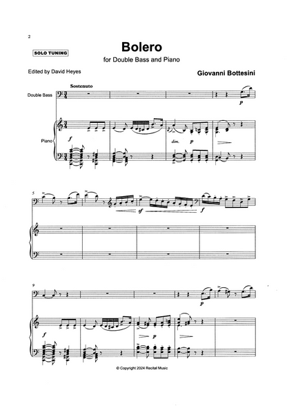 Bottesini: Bolero for double bass & piano (ed. David Heyes)