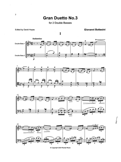 Giovanni Bottesini: Gran Duetto No.2 for 2 double basses (ed. Heyes)