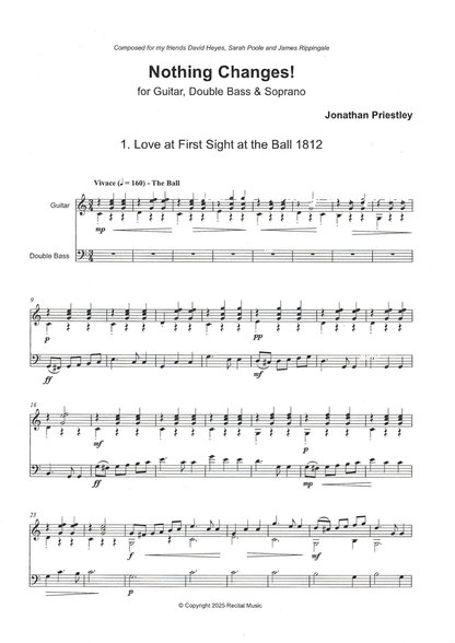 Jonathan Priestley: Nothing Changes! for guitar, soprano, & double bass
