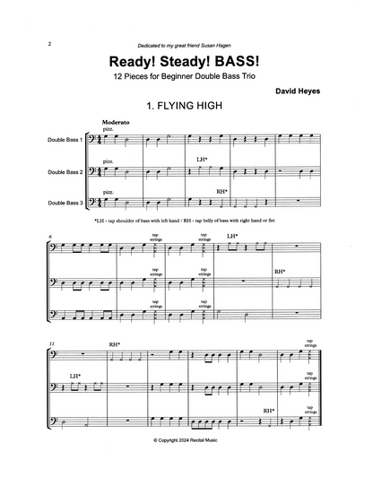 David Heyes: Ready! Steady! BASS! - 12 Pieces for Beginner Double Bass Trio