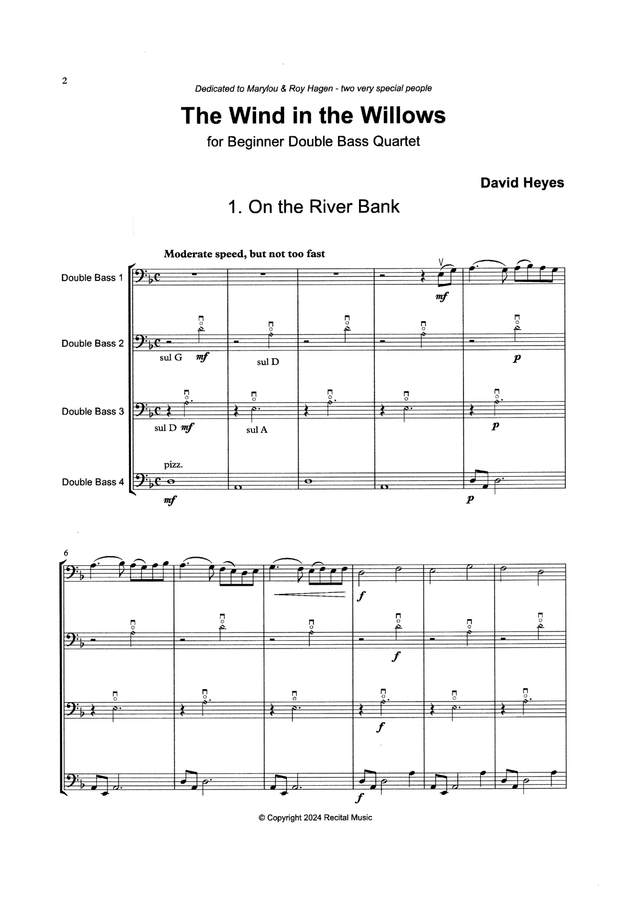 David Heyes: The Wind in the Willows for beginner double bass quartet