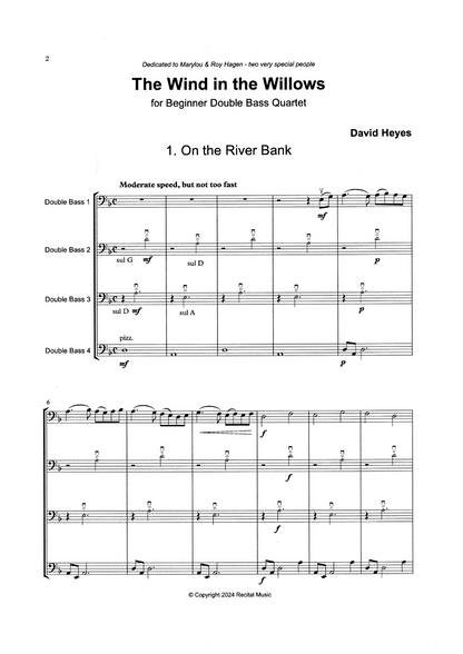 David Heyes: The Wind in the Willows for beginner double bass quartet