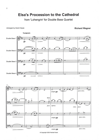Wagner: Elsa's Procession to the Cathedral for double bass quartet (arr. David Heyes)
