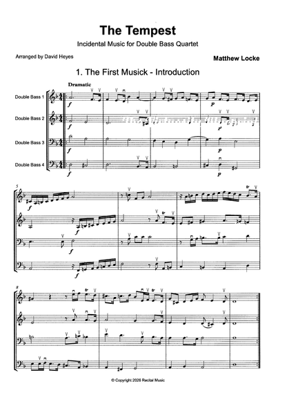 Matthew Locke: The Tempest for double bass quartet (arr. David Heyes)