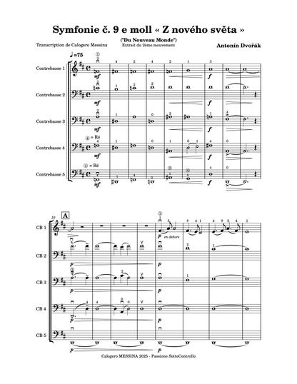 Antonín Dvořák: Largo from Symphony no. 9 for bass quintet (arr. Calogero Messina)