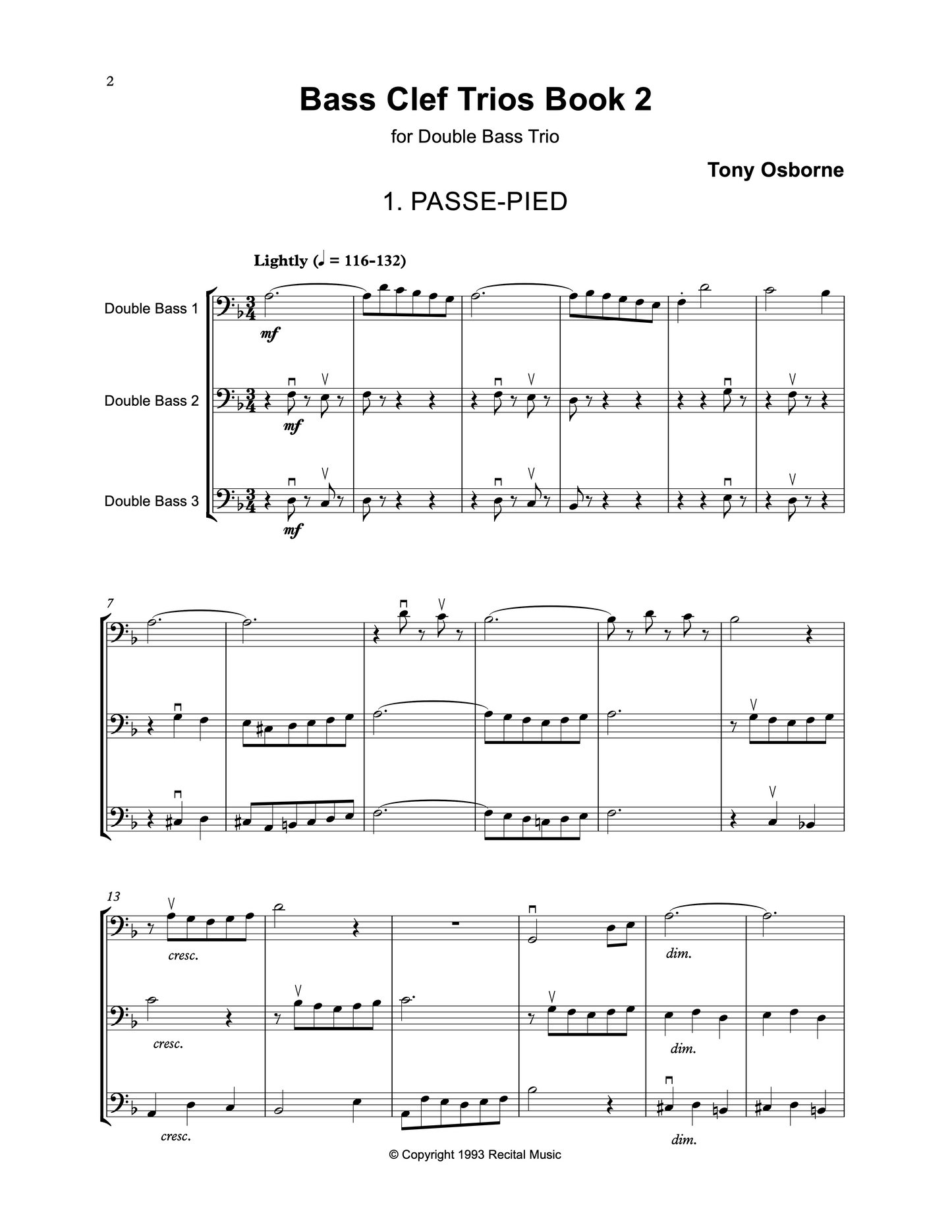 Tony Osborne: The Party Collection for Bass Trio & Quartet
