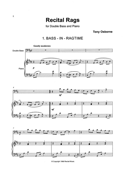 Tony Osborne: Recital Rags for double bass & piano