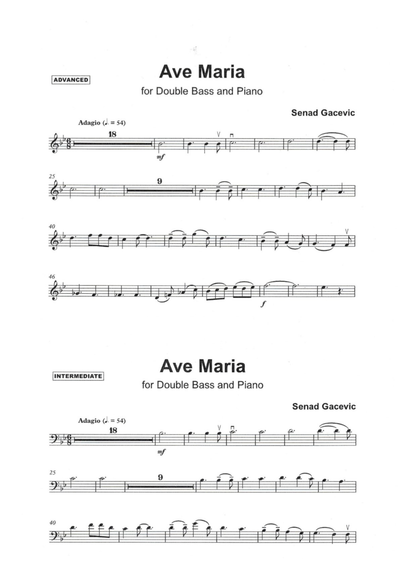Senad Gacevic: Ave Maria for double bass & piano