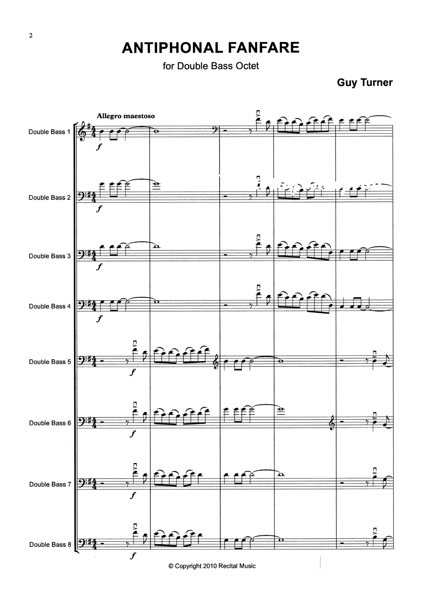 Guy Turner: Antiphonal Fanfare for double bass octet