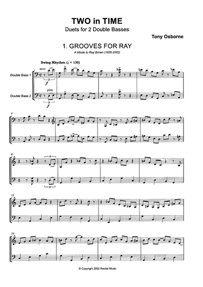 Tony Osborne: TWO in TIME, Duets for 2 double basses