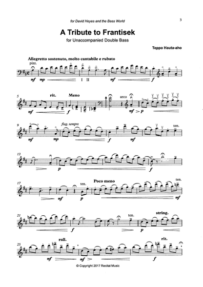 Teppo Hauta-aho: A Tribute to Frantisek for unaccompanied double bass