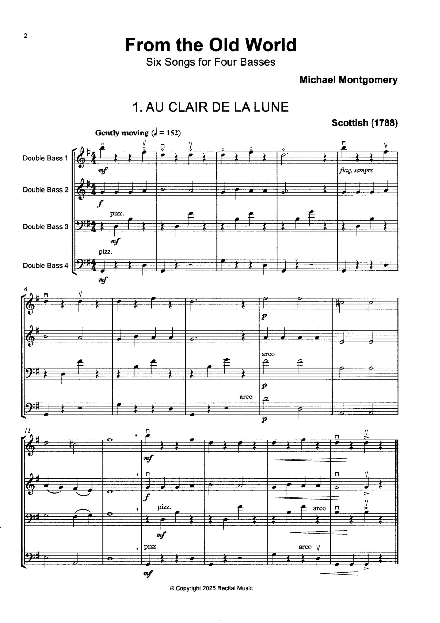 Michael Montgomery: From the Old World, Six Songs for Four Basses