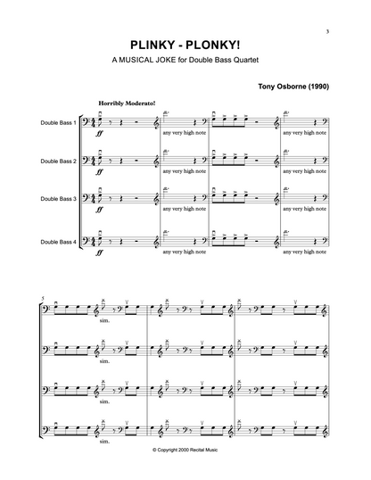 Tony Osborne: The Party Collection for Bass Trio & Quartet