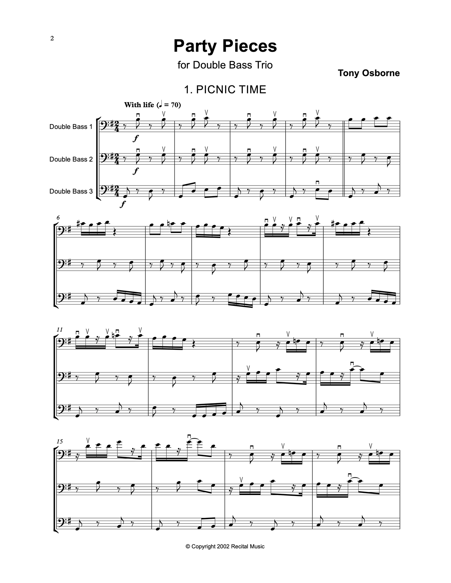 Tony Osborne: The Party Collection for Bass Trio & Quartet