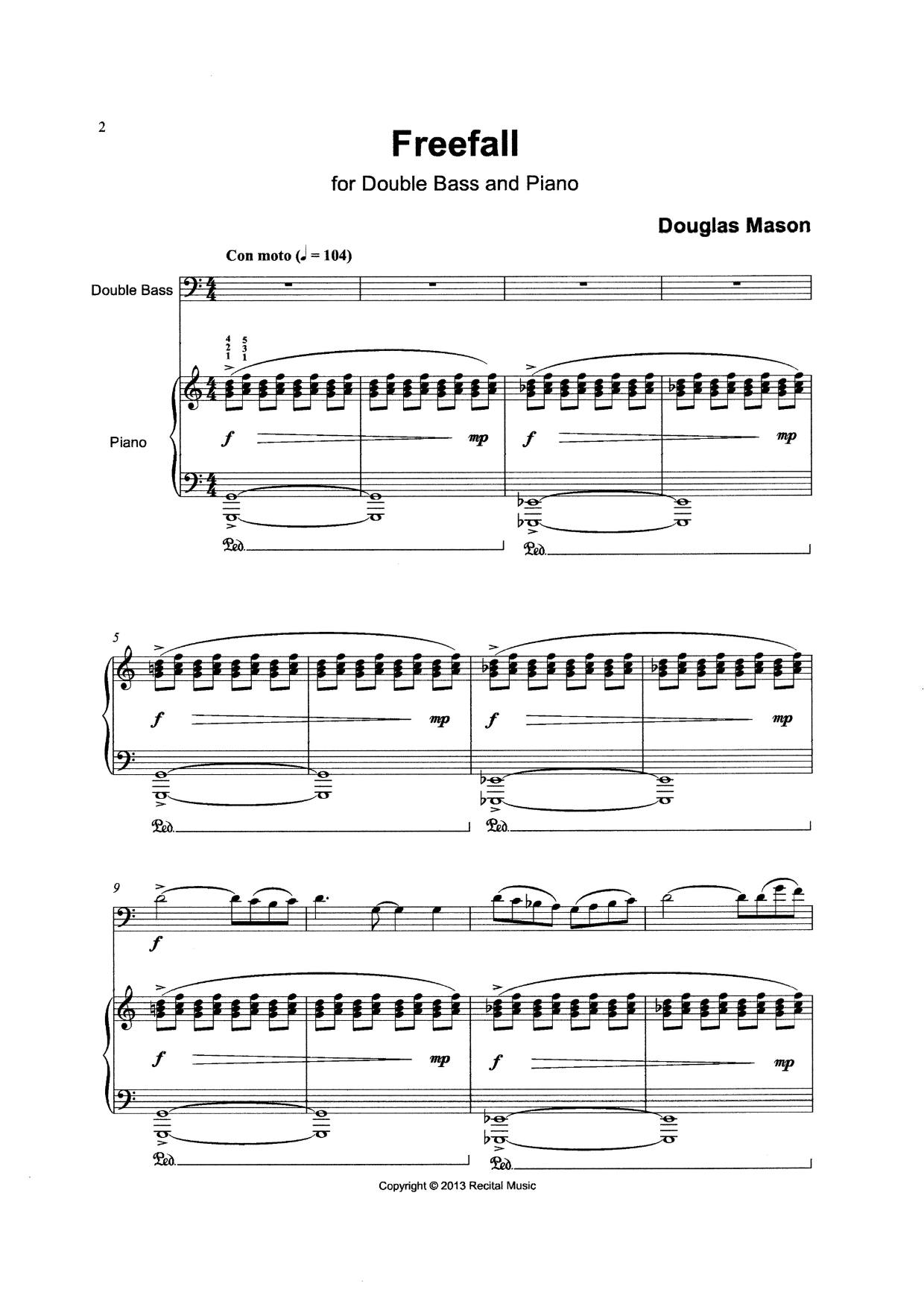 Douglas Mason: 3 Concert Solos for double bass & piano