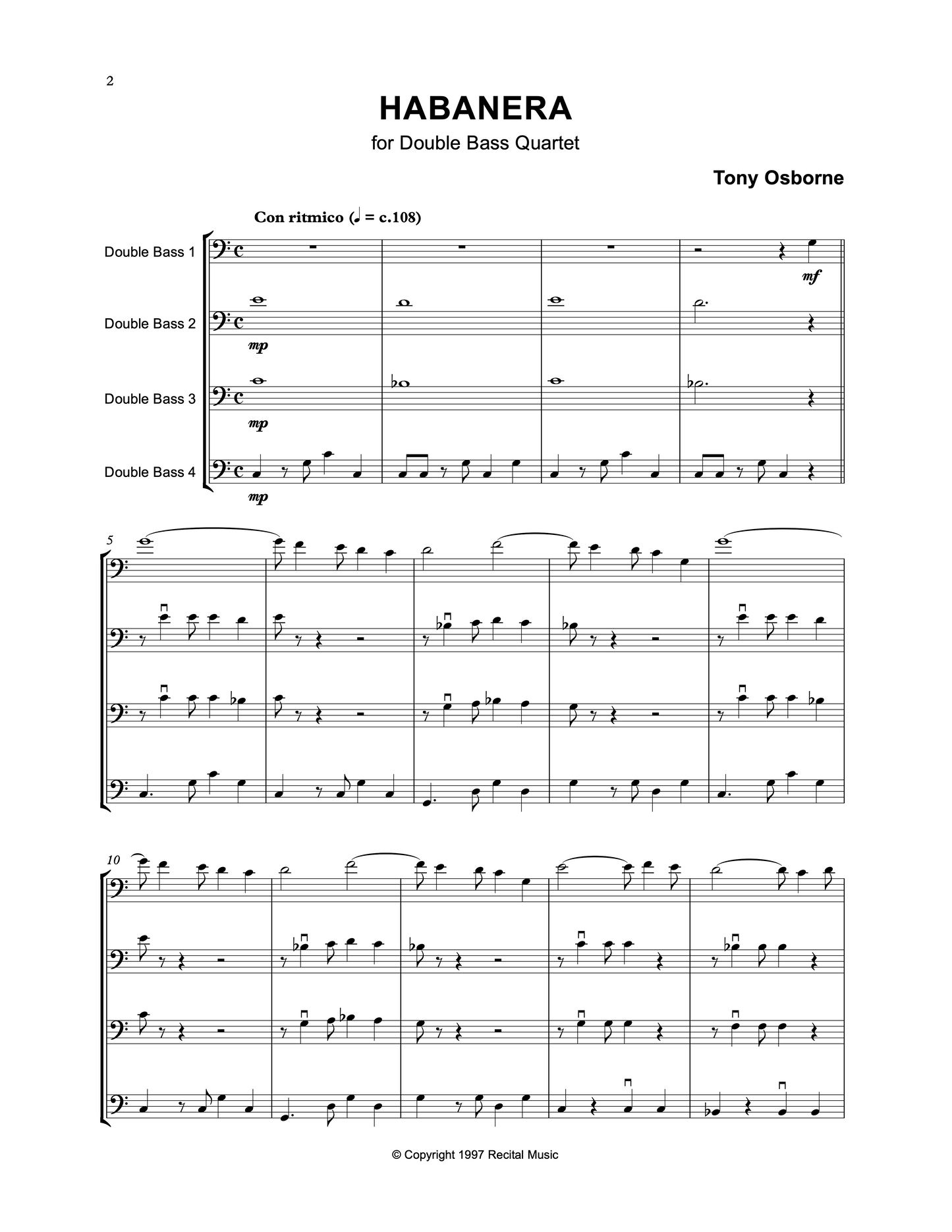 Tony Osborne: The Party Collection for Bass Trio & Quartet