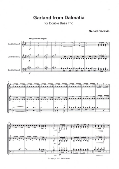 Senad Gacevic: Garland from Dalmatia for double bass trio