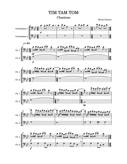 Benoit Cancoin: Tim, Tam, Tom for two double basses