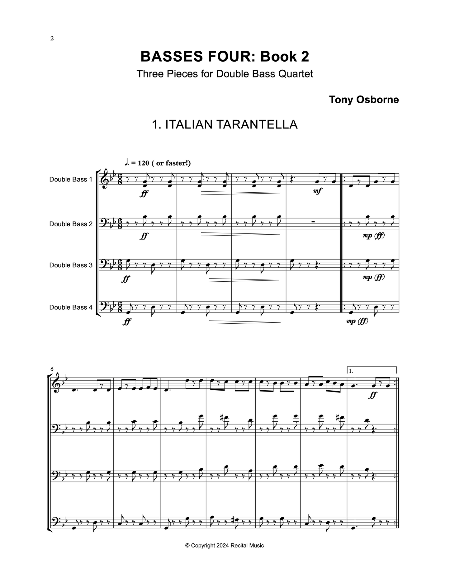 Tony Osborne: Bass Quartets Bundle