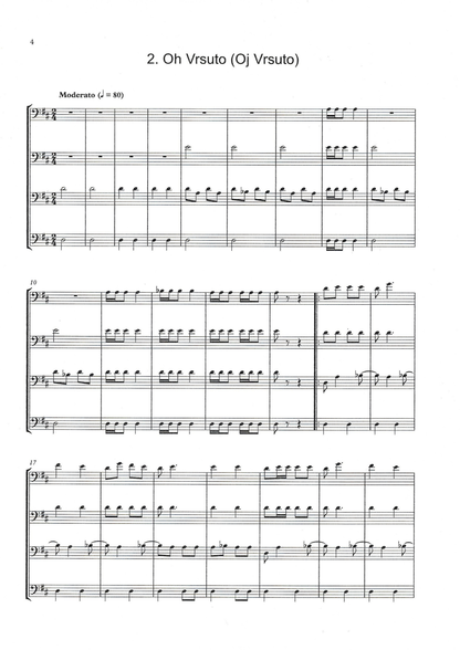 Senad Gacevic: Folk Songs from Montenegro for double bass quartet