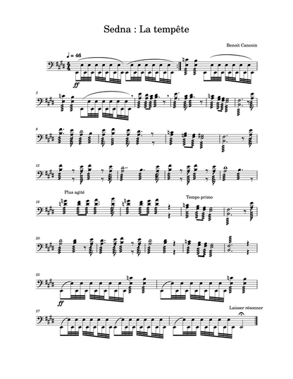 Benoit Cancoin: Suite de Sedna for solo double bass