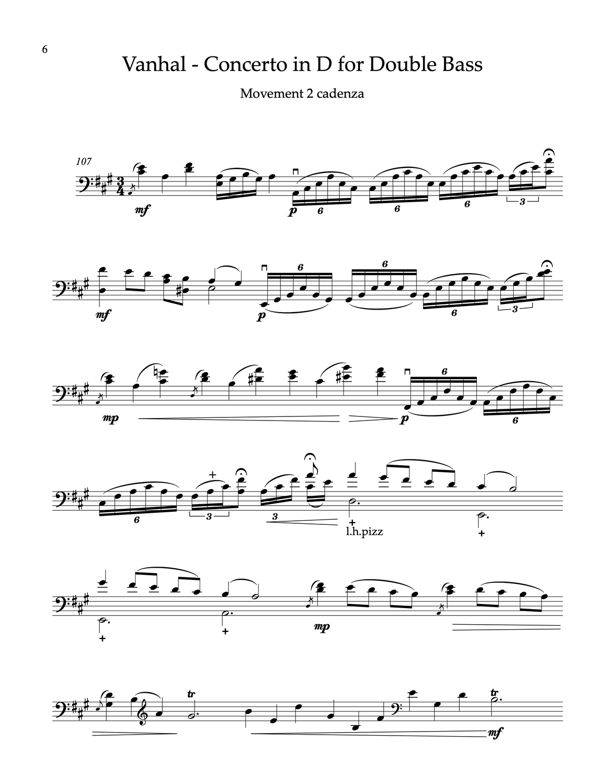 Michael Kurth: New Cadenzas for Double Bass Concerto by Johann Baptist Vanhal