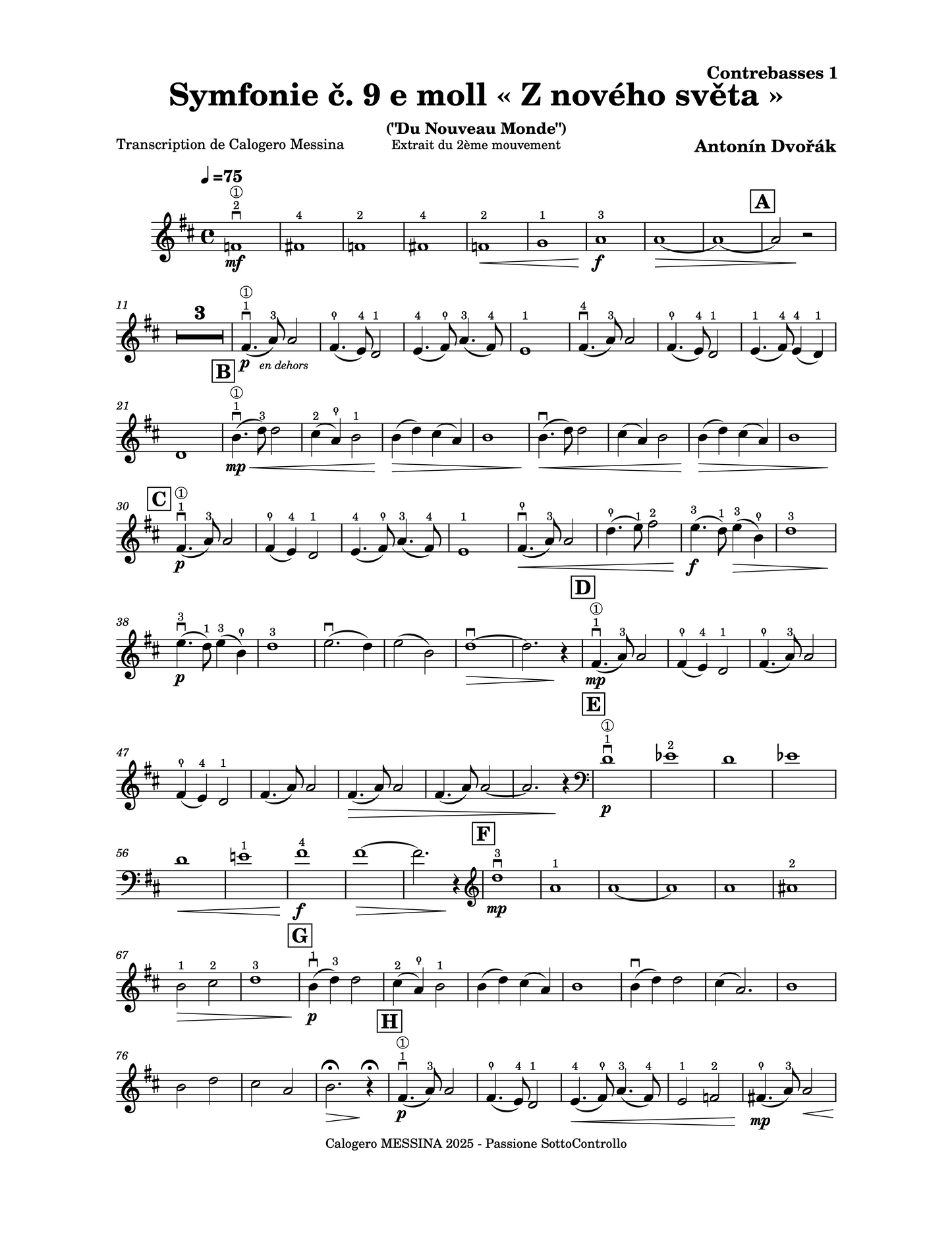 Antonín Dvořák: Largo from Symphony no. 9 for bass quintet (arr. Calogero Messina)