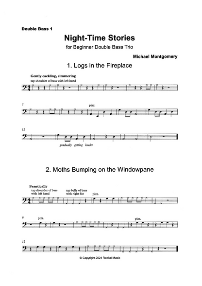 Michael Montgomery: Night-Time Stories for Beginner Double Bass Trio