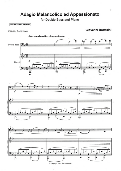 Giovanni Bottesini: Adagio Melancolico ed Appassionato for double bass & piano (ed. David Heyes)