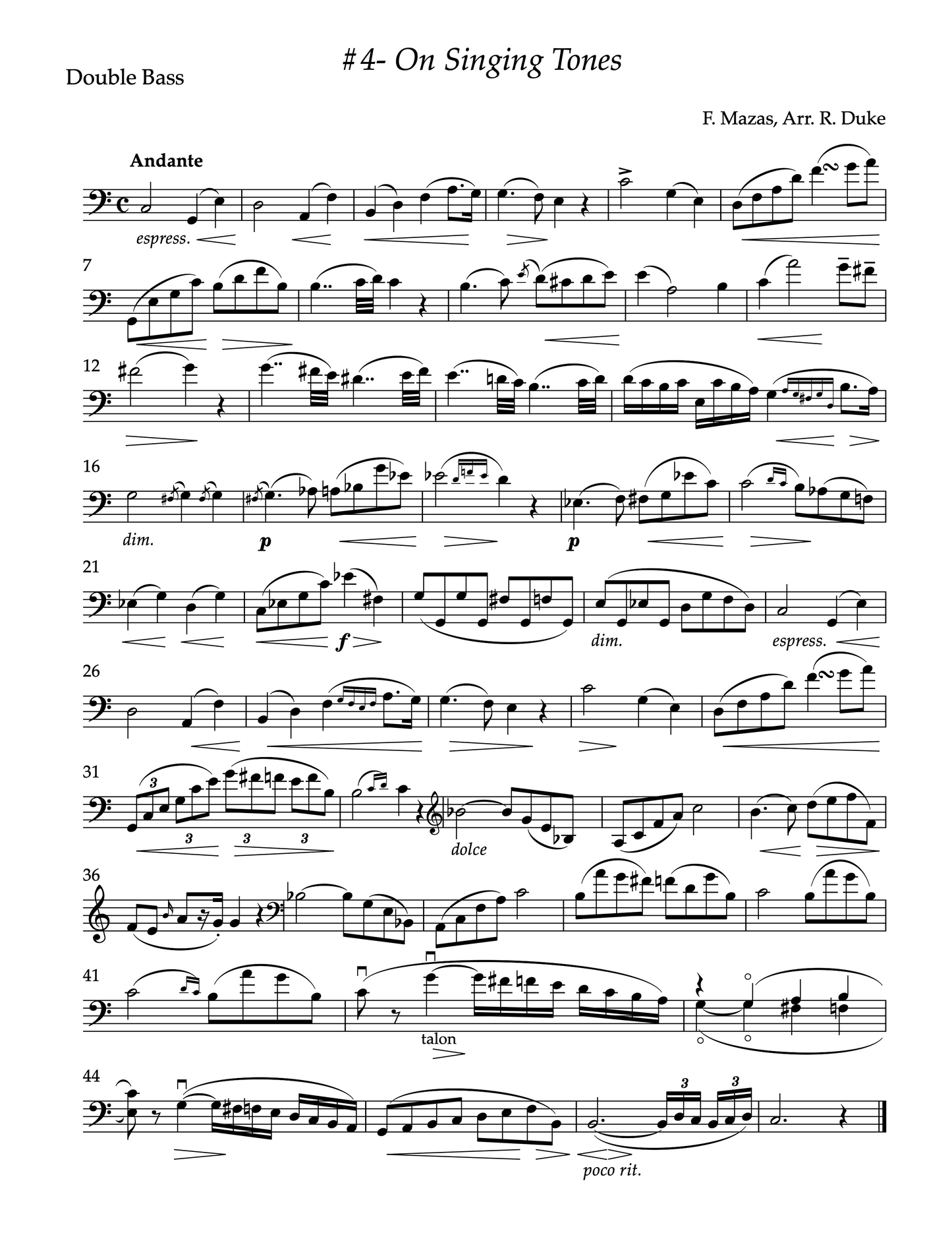 J. F. Mazas: Ten Melodic and Progressive Etudes for Double Bass (ed. Richard Duke)