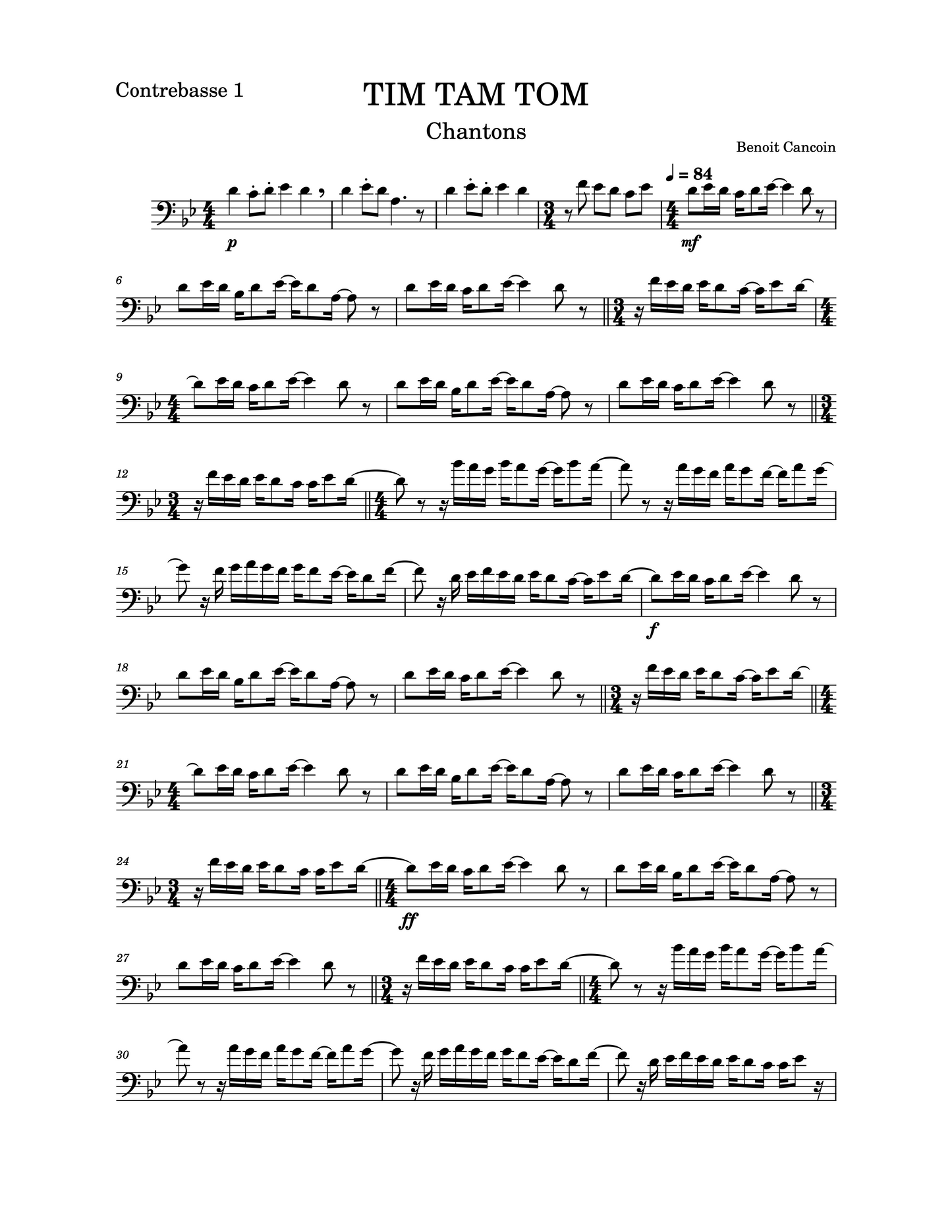 Benoit Cancoin: Tim, Tam, Tom for two double basses