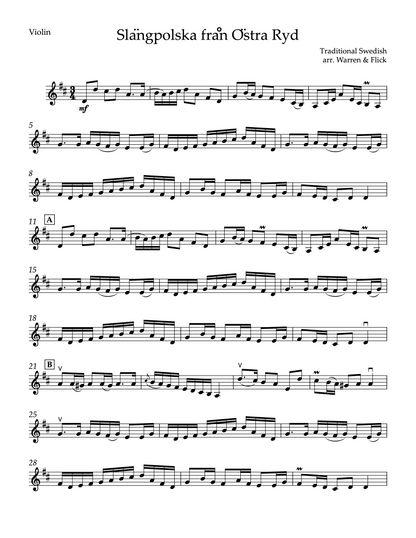 Warren & Flick: Slängpolska från Östra Ryd for Violin and Double Bass