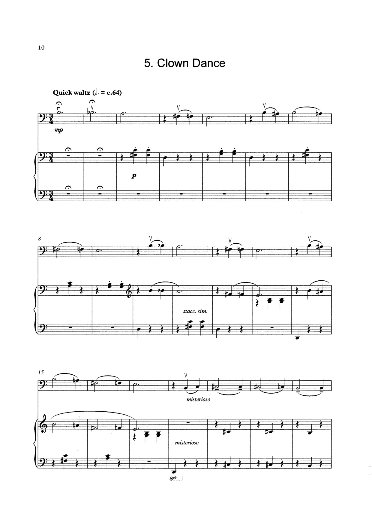 Humphrey Clucas: Bass-Time Bonanza: Five Pieces for Beginner Double Bass & Piano