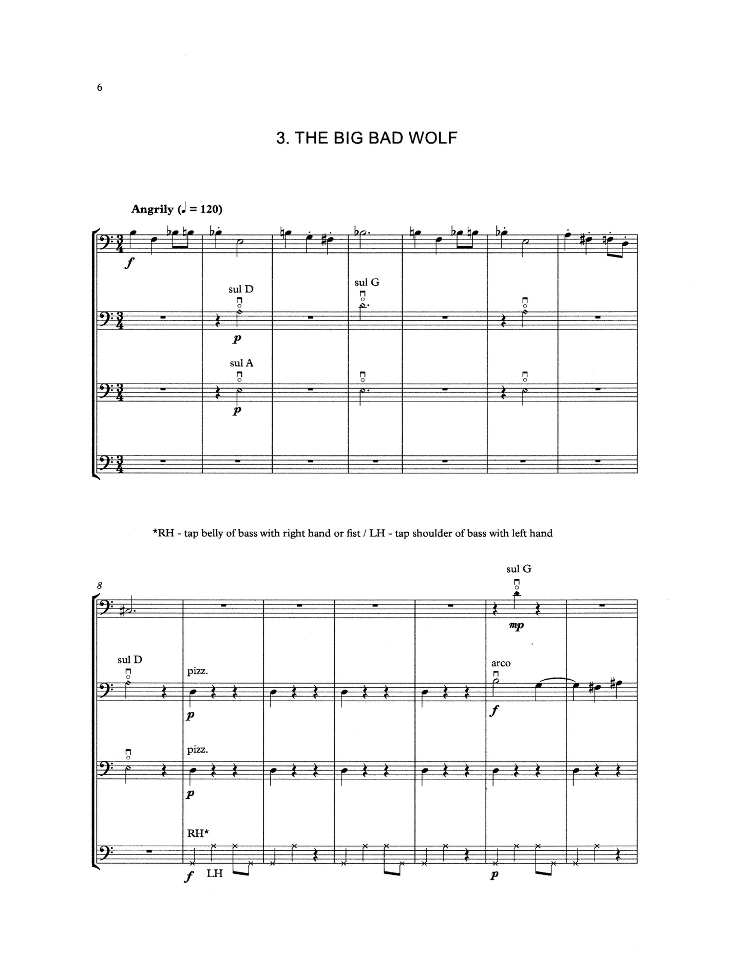 Michael Montgomery: Big Bad Wolf: A Fairy Tale for Beginner Double Bass Quartet