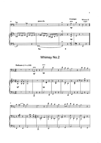 Humphrey Clucas: Two Whimsies for double bass & piano