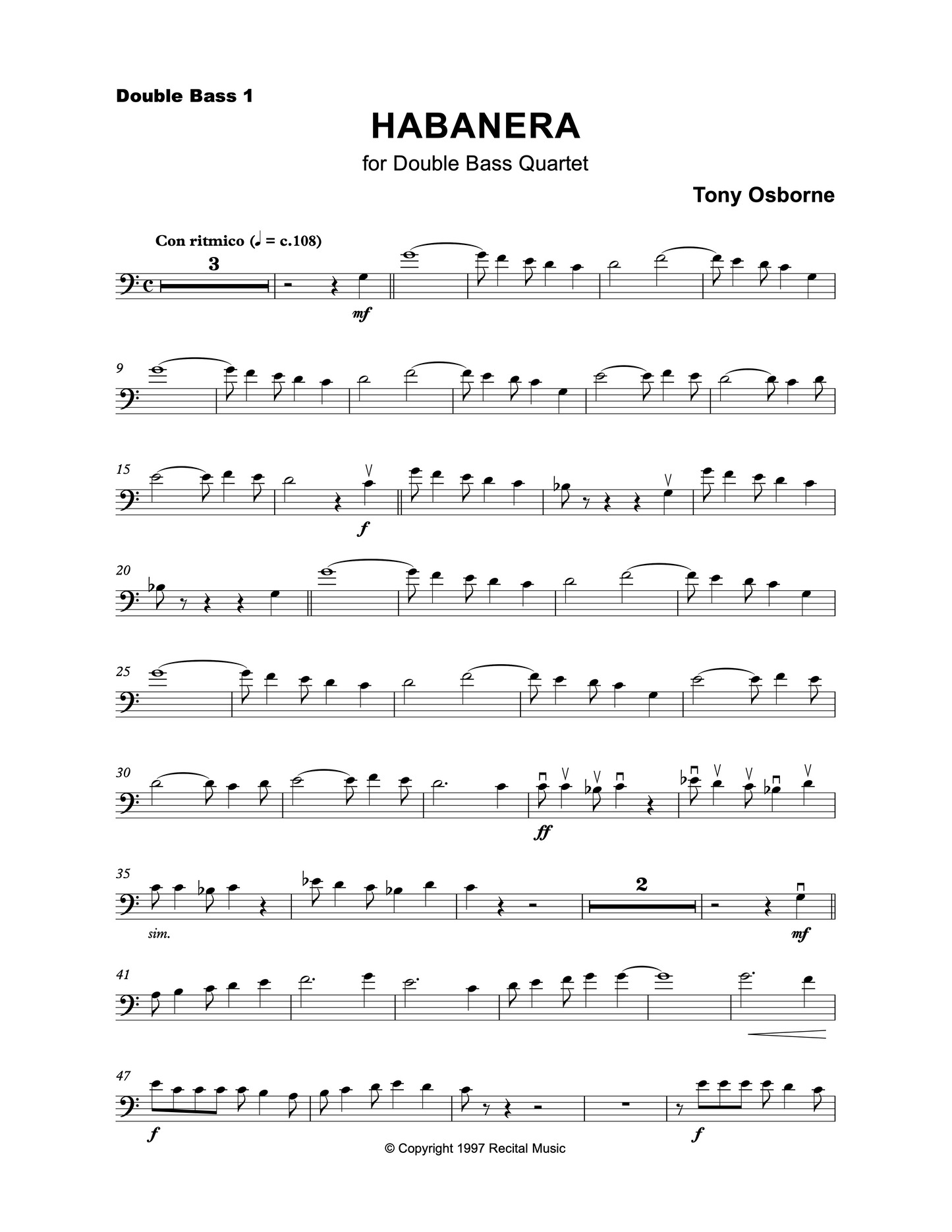 Tony Osborne: The Party Collection for Bass Trio & Quartet