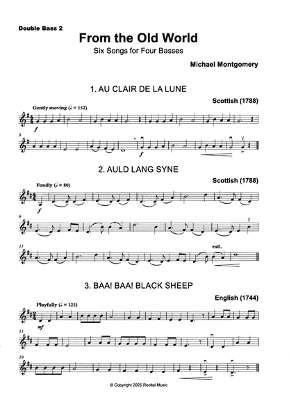 Michael Montgomery: From the Old World, Six Songs for Four Basses