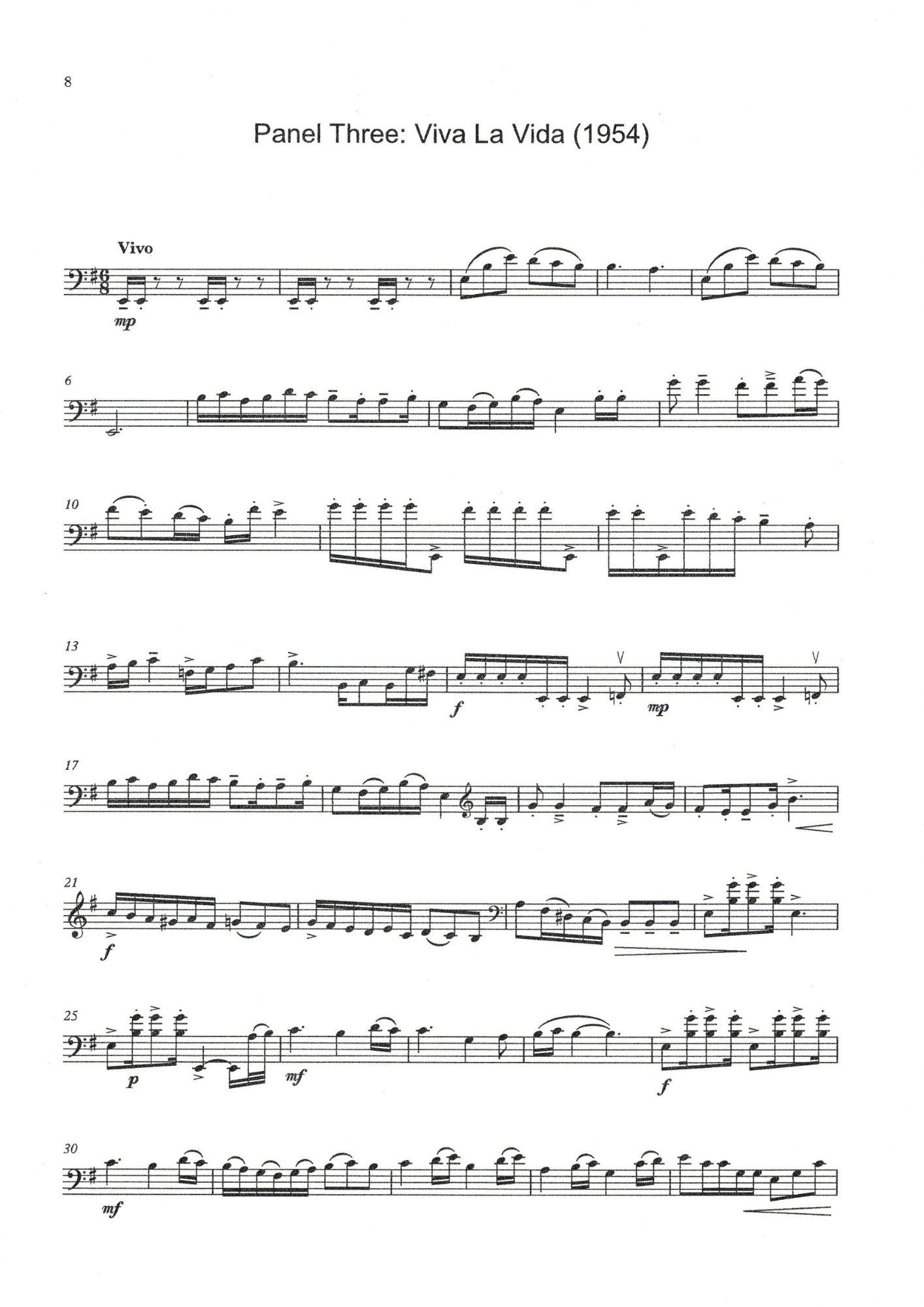 Lourdes C. Montgomery: Sun and Light, A Frida Kahlo Triptych for unaccompanied double bass