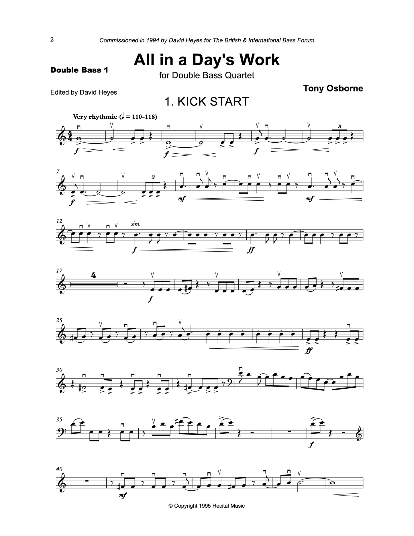 Tony Osborne: Bass Quartets Bundle