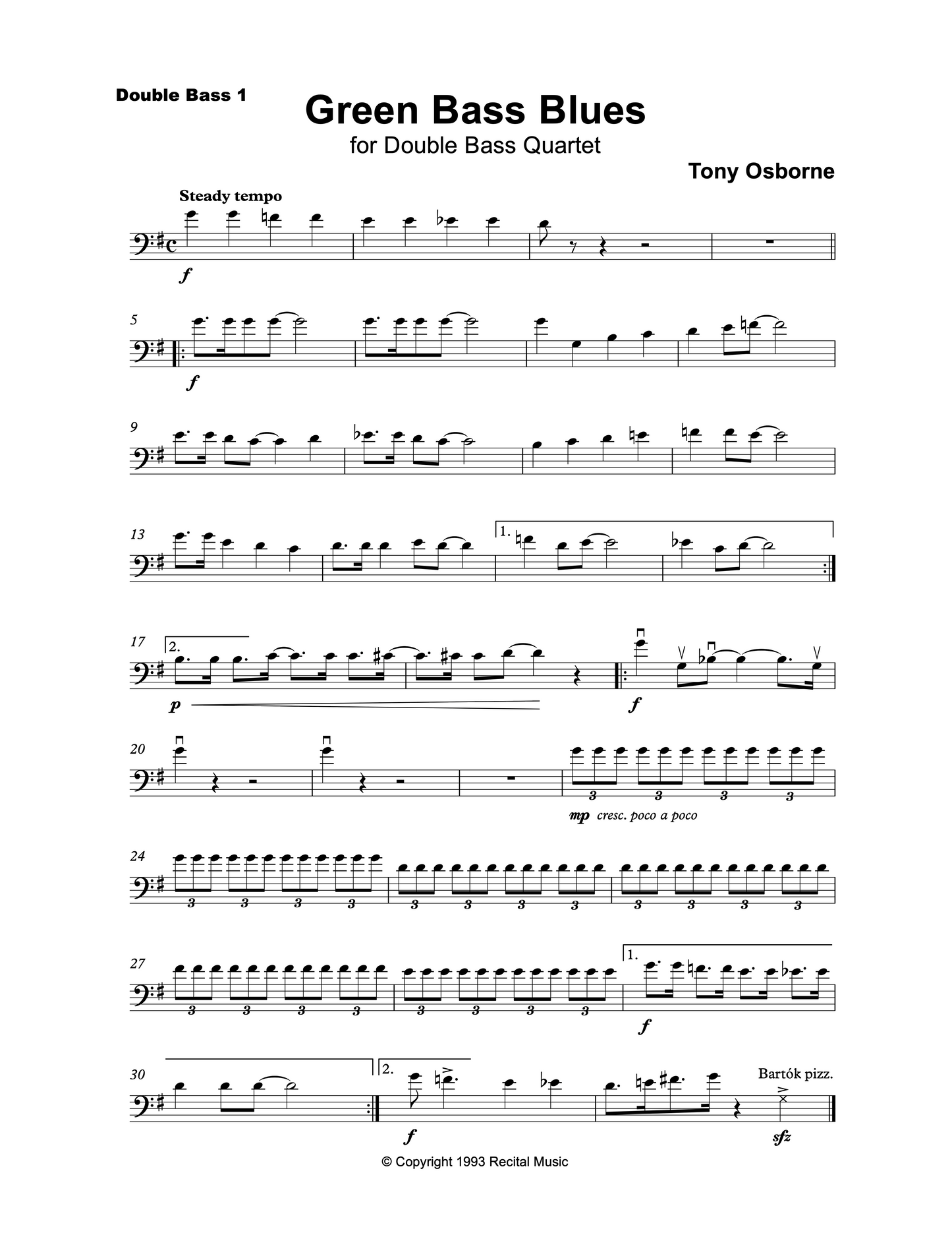 Tony Osborne: The Party Collection for Bass Trio & Quartet