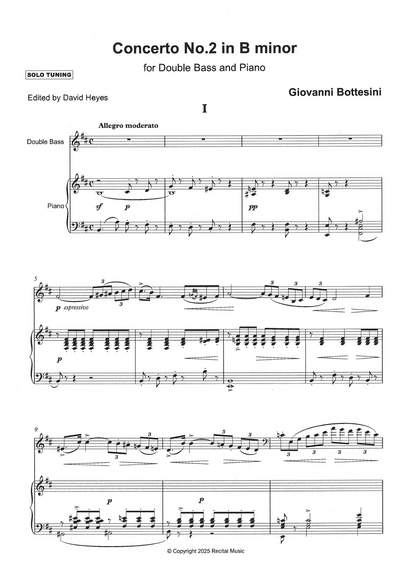 Bottesini: Concerto No. 2 in B minor for double bass & piano (ed. David Heyes)