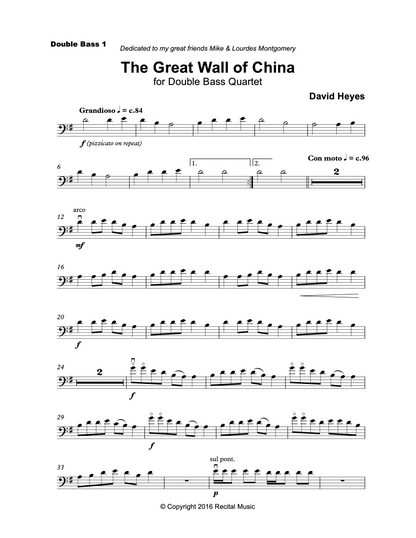 David Heyes: The Legends Collection for Beginner Bass Quartet