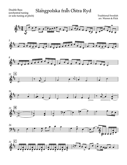 Warren & Flick: Slängpolska från Östra Ryd for Violin and Double Bass