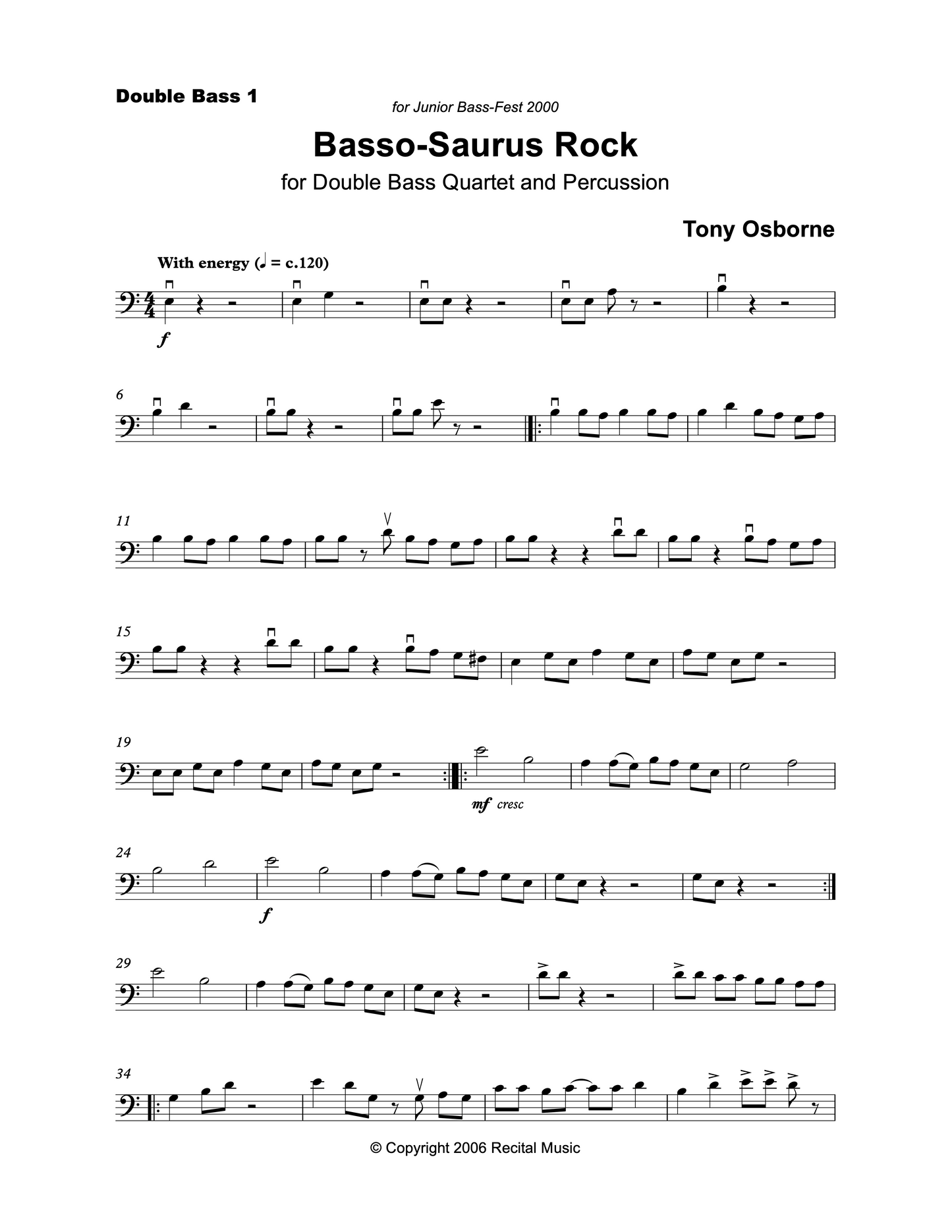 Tony Osborne: The Party Collection for Bass Trio & Quartet