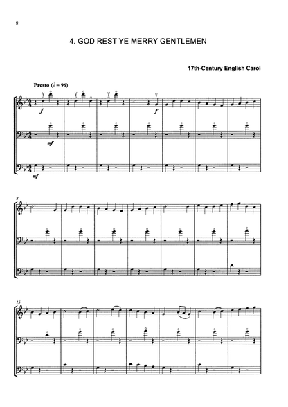 Michael Montgomery: Carols for Three, 6 Christmas Carols for double bass trio