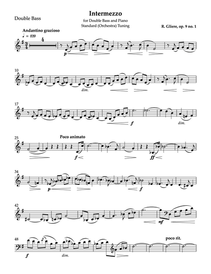 Gliere: Intermezzo & Tarantella, Orchestra Tuning Piano Parts (ed. Michael Kurth)