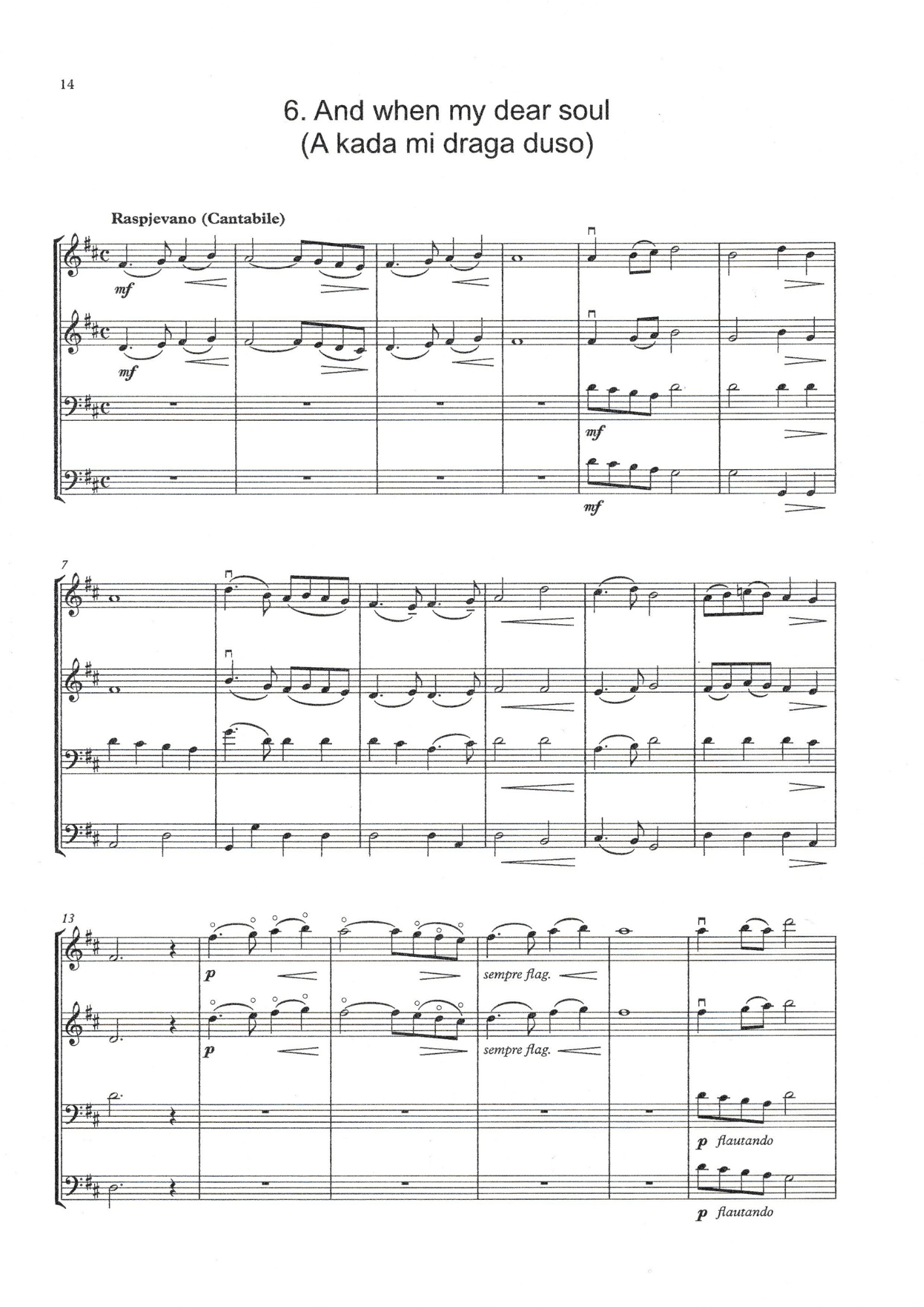 Senad Gacevic: Folk Songs from Montenegro for double bass quartet