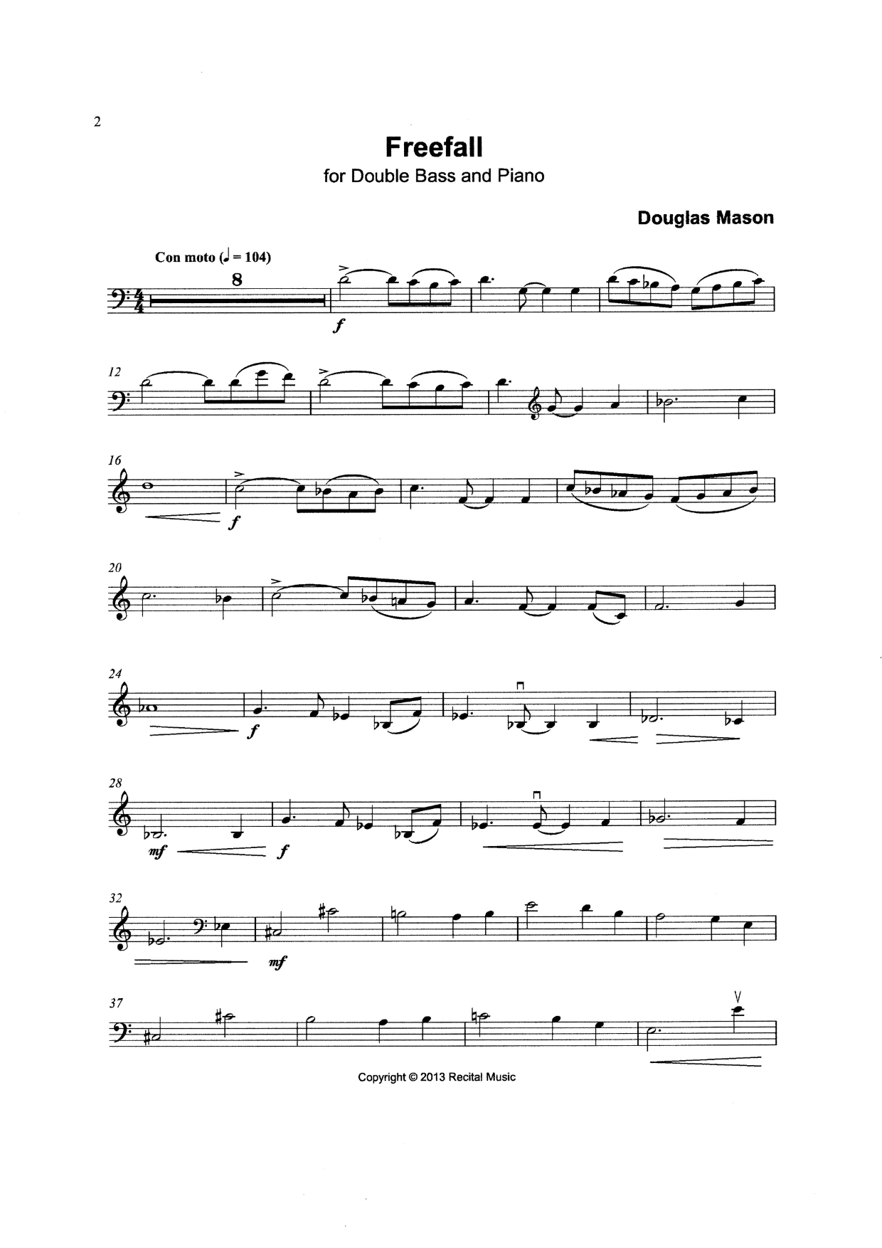 Douglas Mason: 3 Concert Solos for double bass & piano